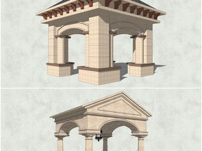 精品歐式古典風(fēng)格景觀亭su模型設(shè)計模型下載